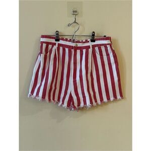 Gilli Red and White Striped Shorts